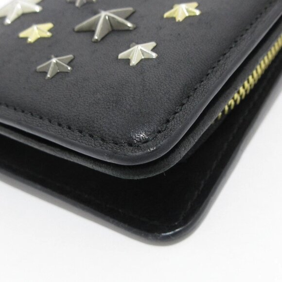 JIMMY CHOO MEERA - Black Leather Bifold Wallet 214-080725 - Picture 5 of 12